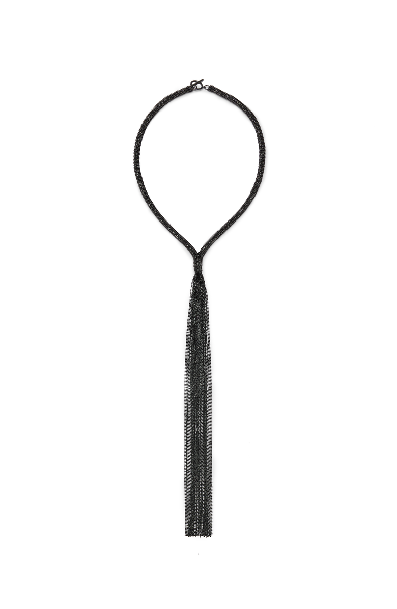 Brunello Cucinelli Monili tie necklace, Main, color, Black