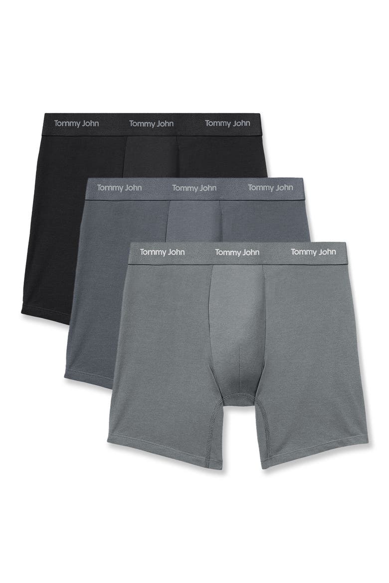 Men's 3-Pack Essential Second Skin Modal Blend Boxer Briefs, Alternate, color, BLCKBUTY/TURB/MNMNT