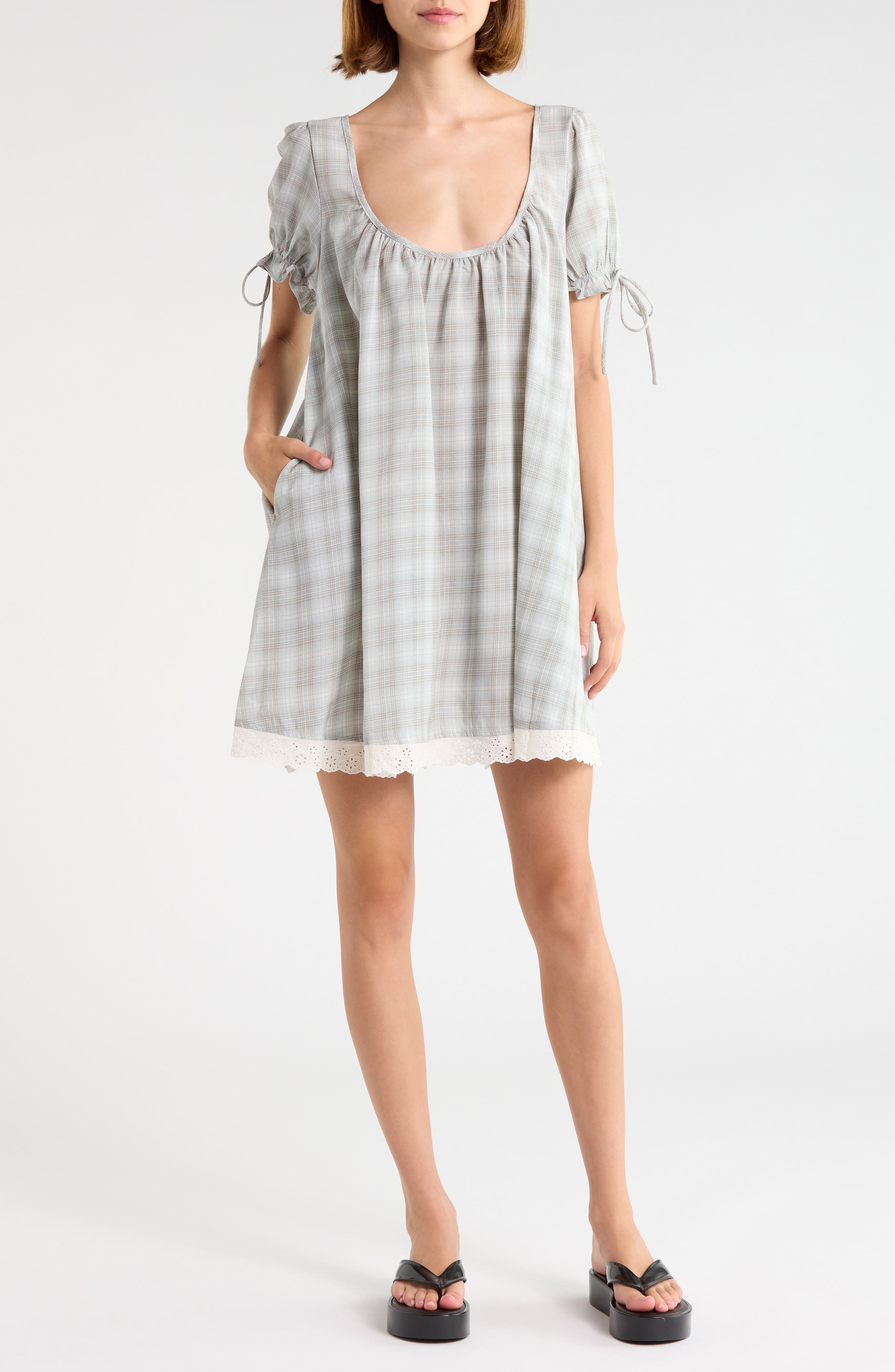 Embracing Puff Sleeve Swing Dress
