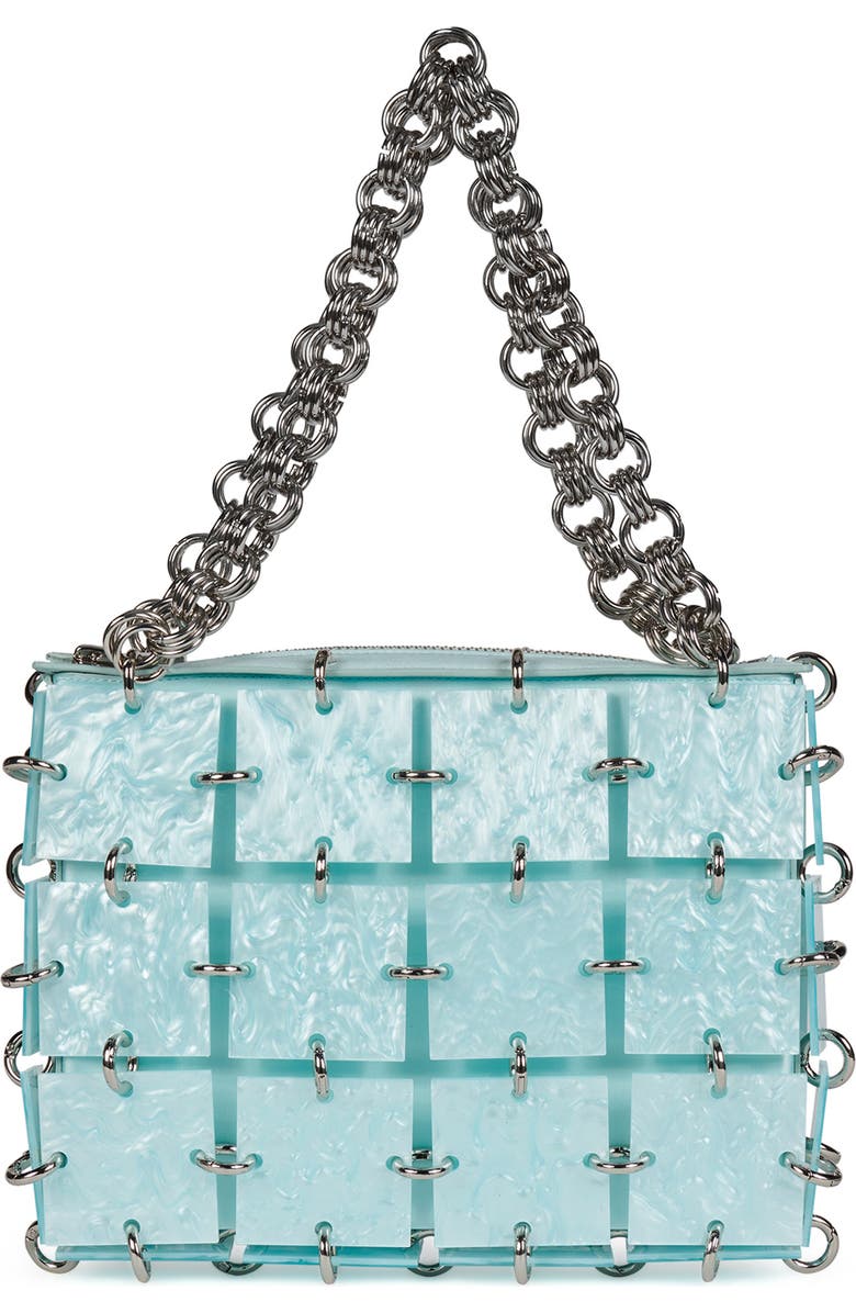 Jeffrey Campbell Les-Filles Shoulder Bag, Alternate, color, Mint Satin Combo