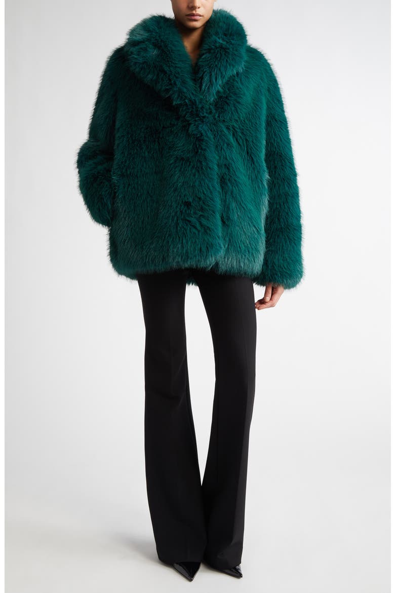 Hunter Oversize Faux Fur Jacket, Alternate, color, TEAL