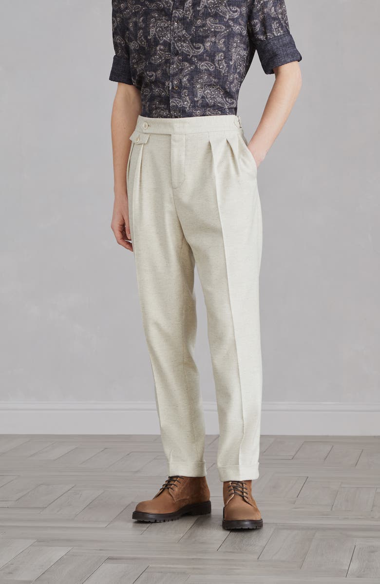 Brunello Cucinelli Trousers with pleats and buckles, Alternate, color, 