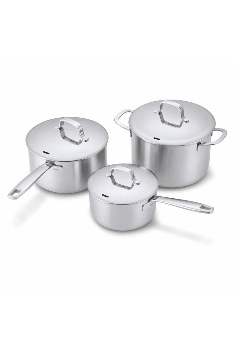 Maestro 3-Piece Full Clad Stainless Steel Saucepan & Stock Pot Set, Main, color, Silver