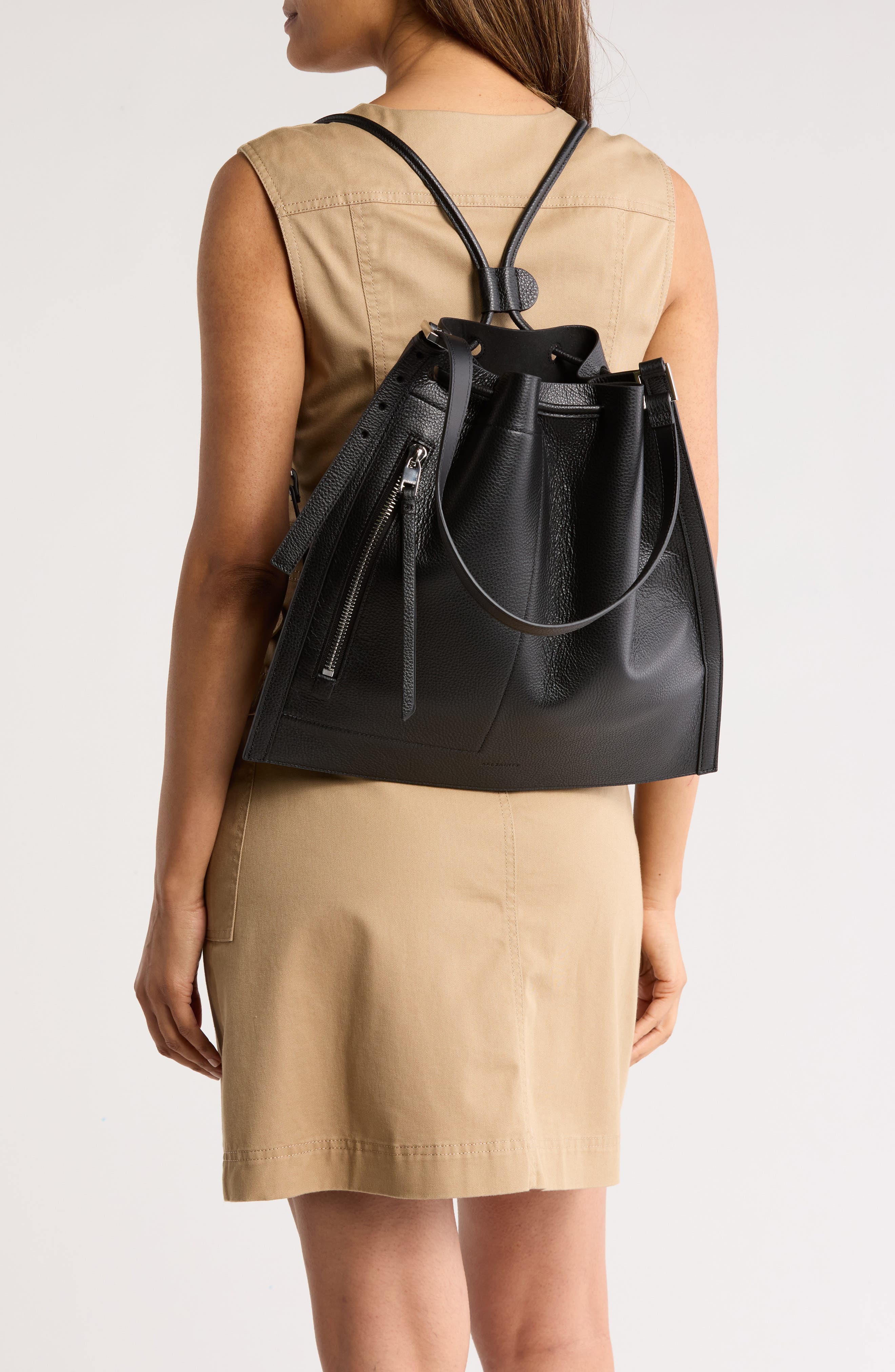 all saints leather backpack sale Alpha Convertible Leather Backpack (Women)