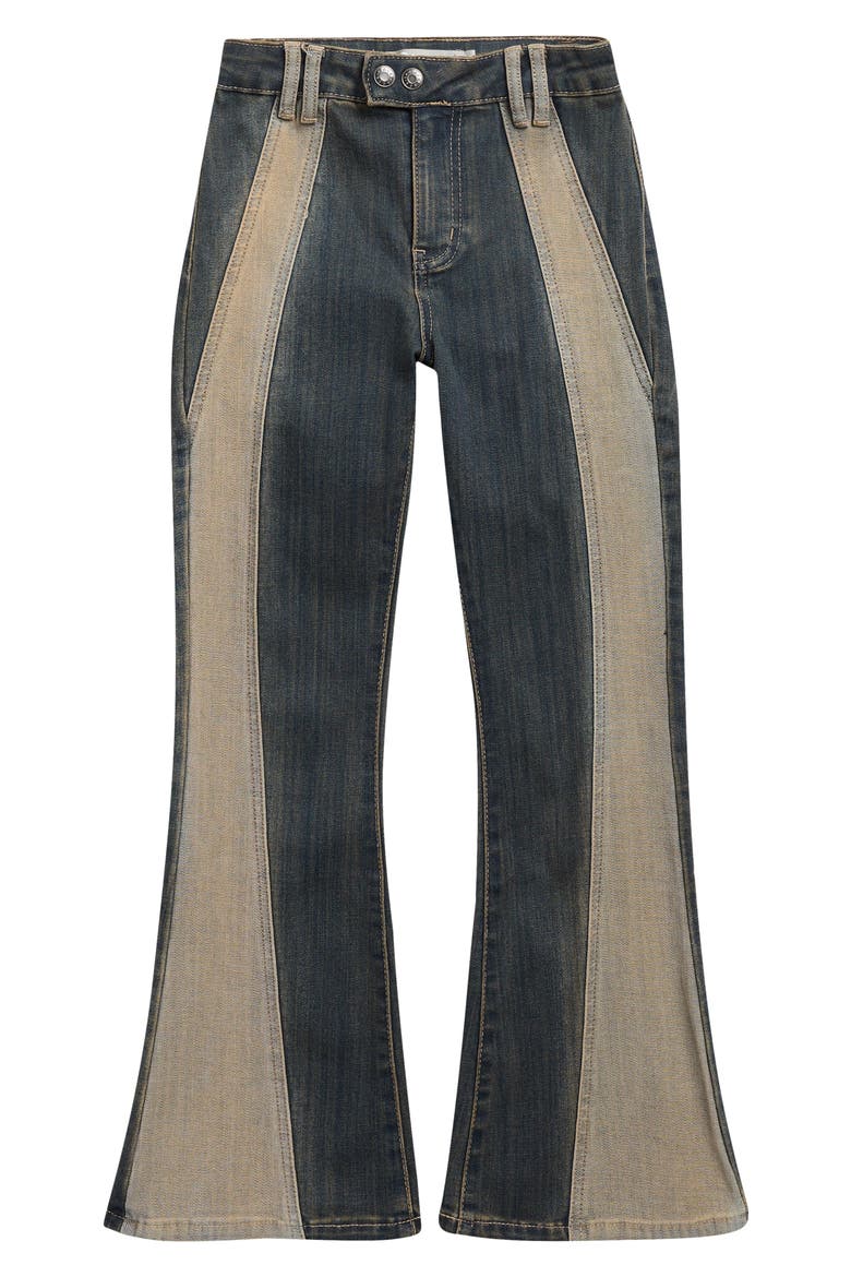 Kids' Colorblock Flare Leg Jeans, Main, color, VINTAGE WASH