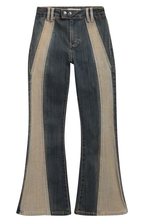 Kids' Colorblock Flare Leg Jeans (Big Kid)
