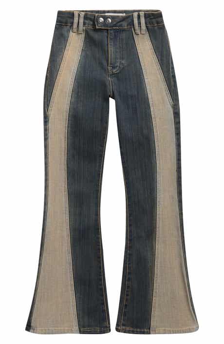 Tractr Kids' Colorblock Flare Leg Jeans