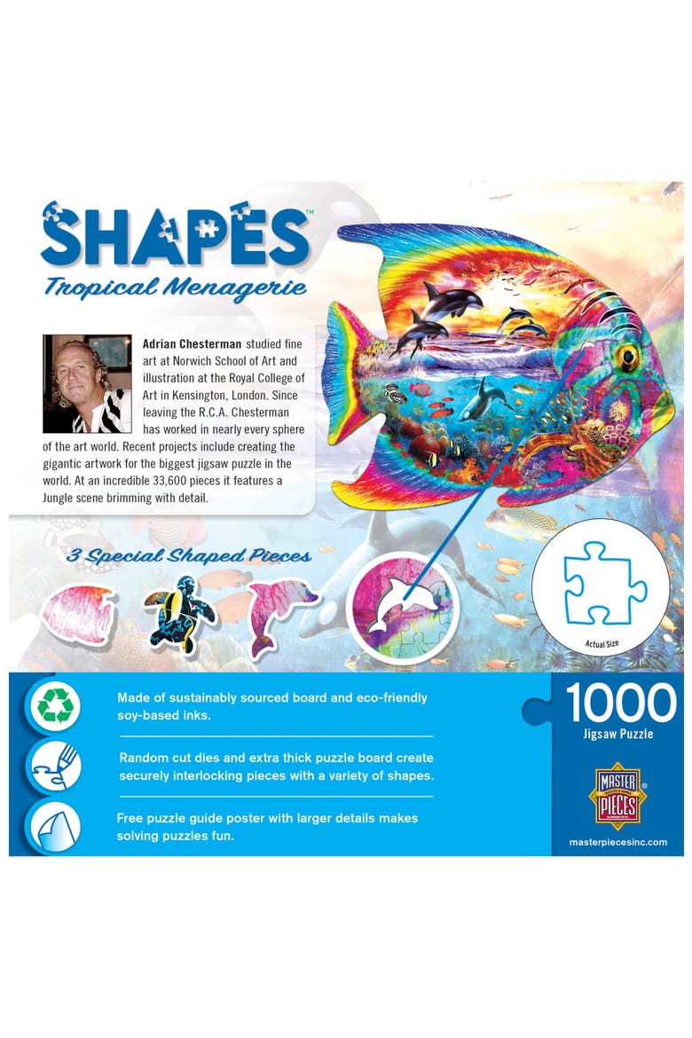 Tropical Menagerie 1000pc Shaped Puzzle, Alternate, color, Multicolor