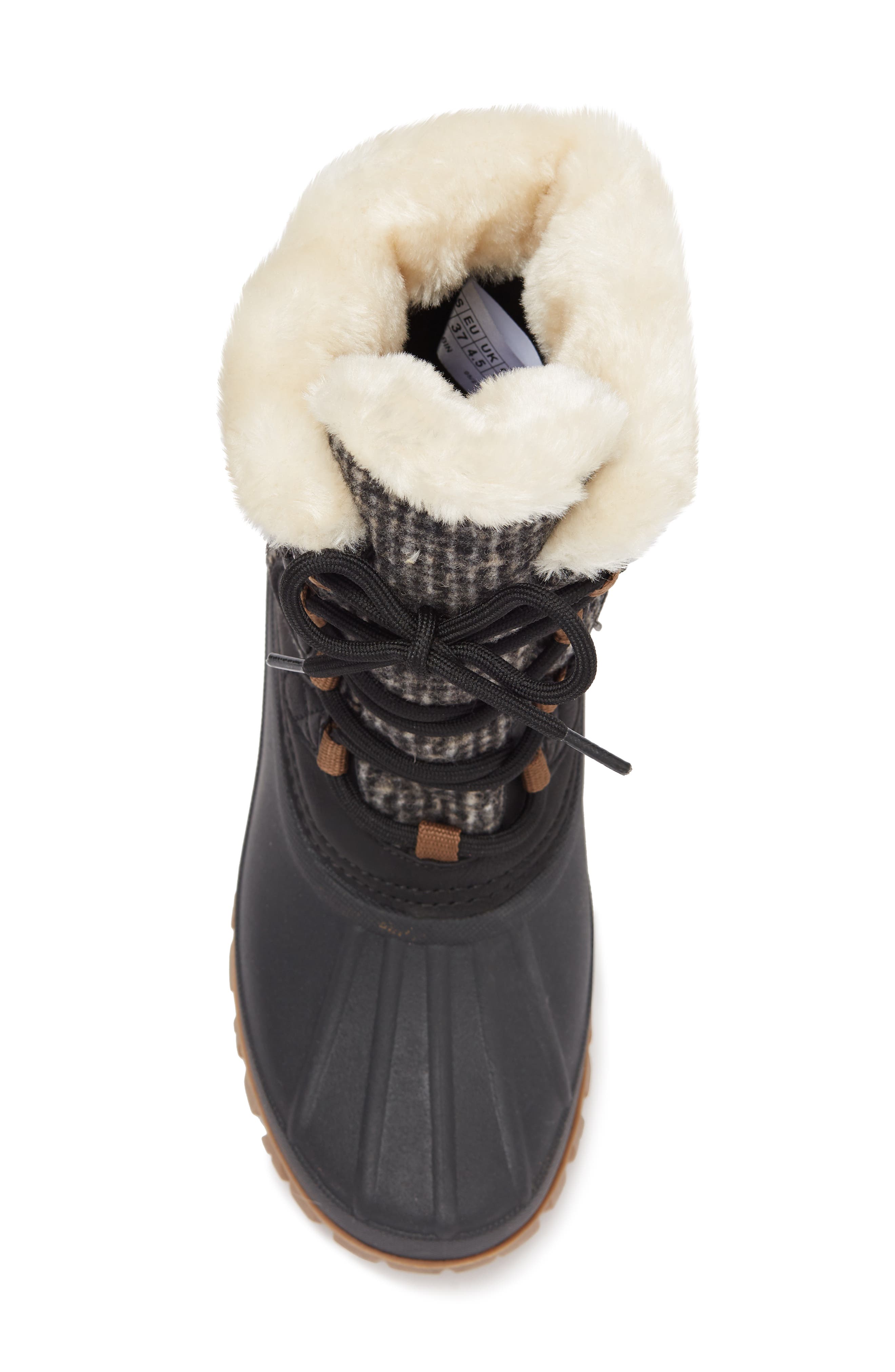 Cougar Gatsby Faux Shearling Cuff Duck Toe Boot, Alternate, color, 