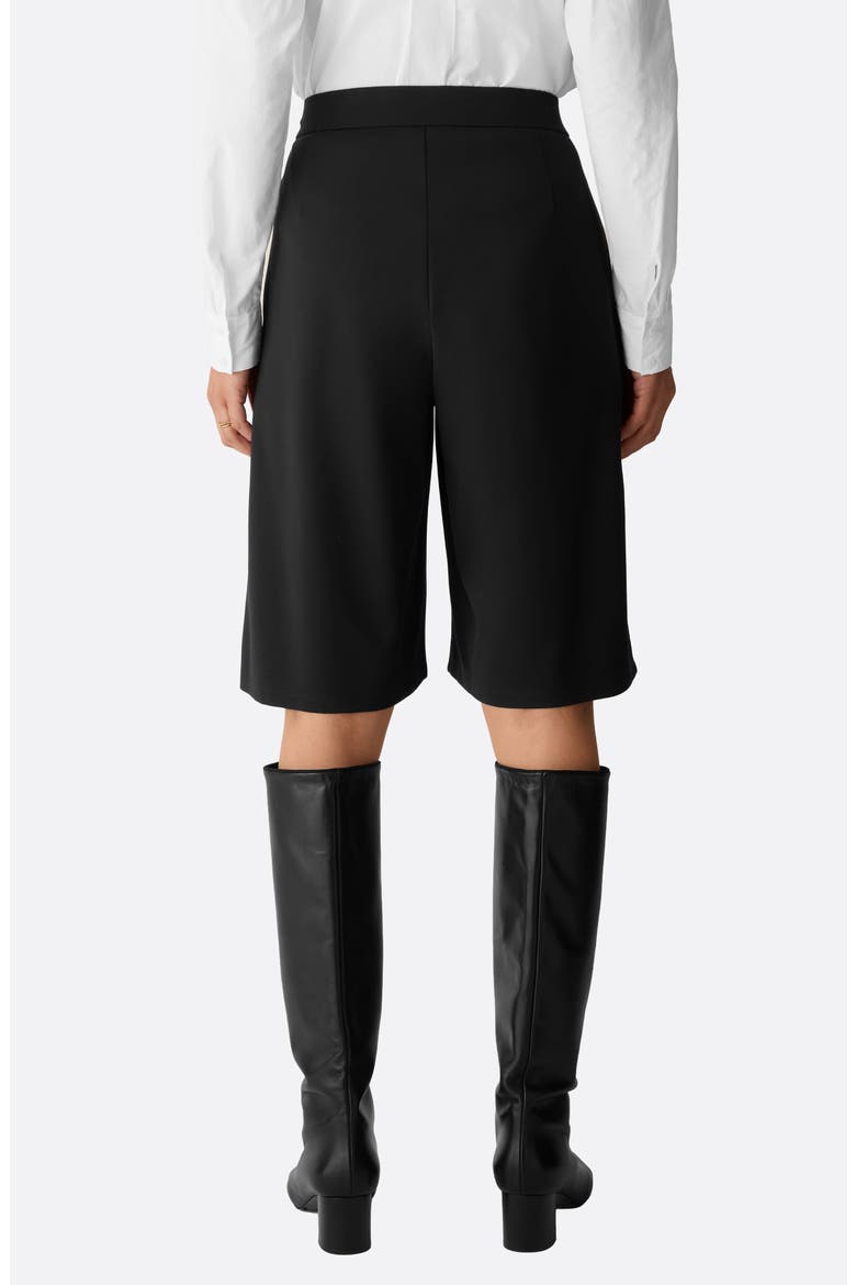 Pleated High Waist Wide Leg Shorts, Alternate, color, BLACK