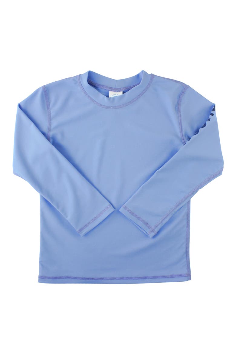 Two-Piece Rashguard Swimsuit & Floppy Hat Set, Alternate, color, BLUE