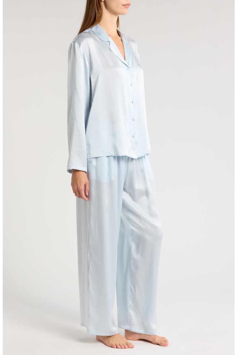Washable Matte Silk Pajamas, Alternate, color, BLUE DRIFT