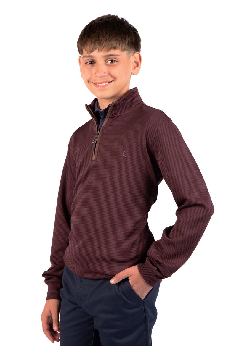Kids' Ottoman Quarter Zip Pullover, Alternate, color, BURGUNDY