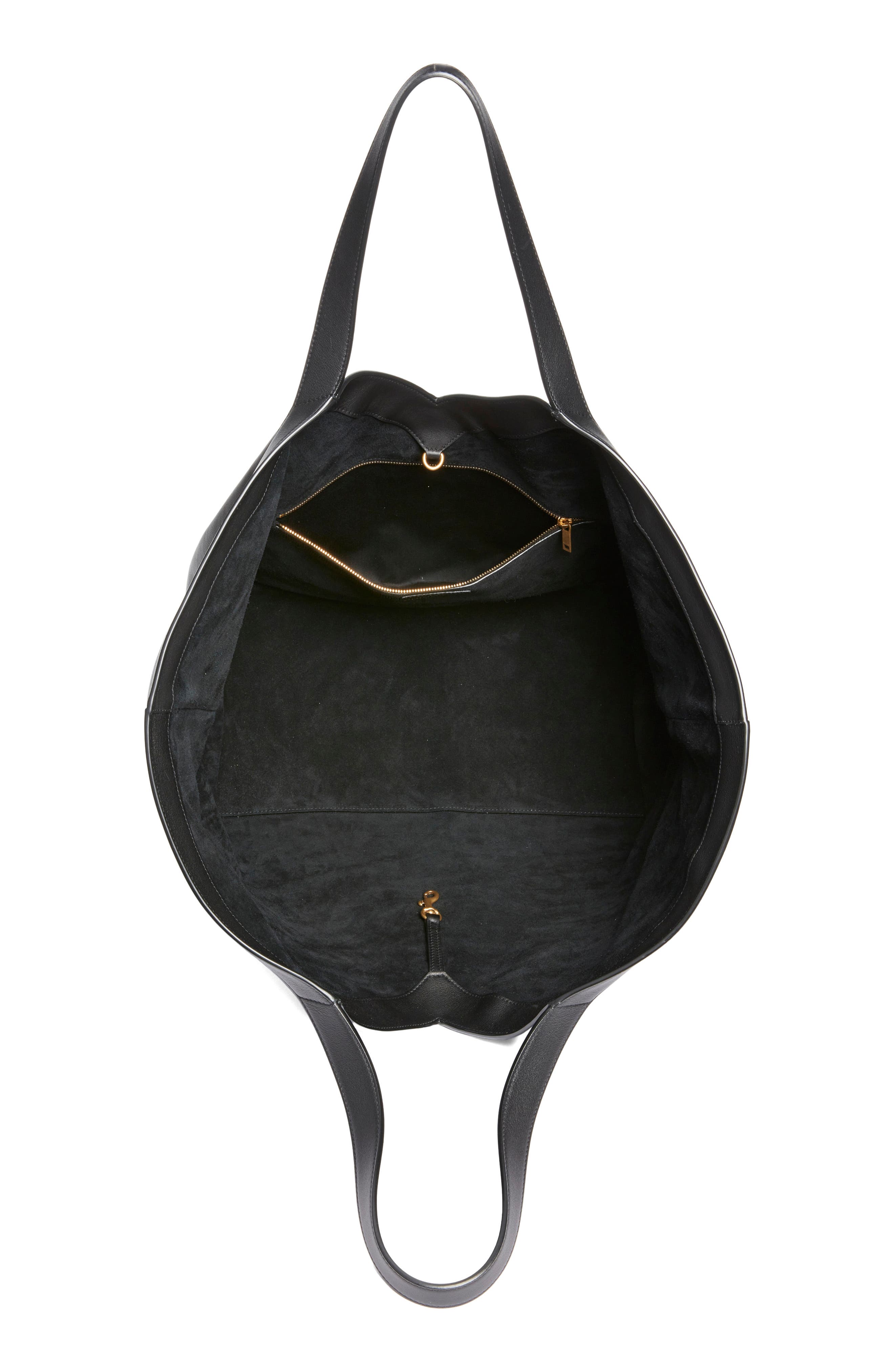 Saint Laurent Y Leather Tote, Alternate, color, Noir