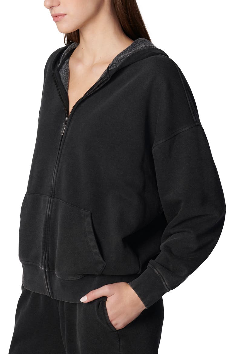 Oversized Front Zip Hoodie, Alternate, color, WASHED BLACK