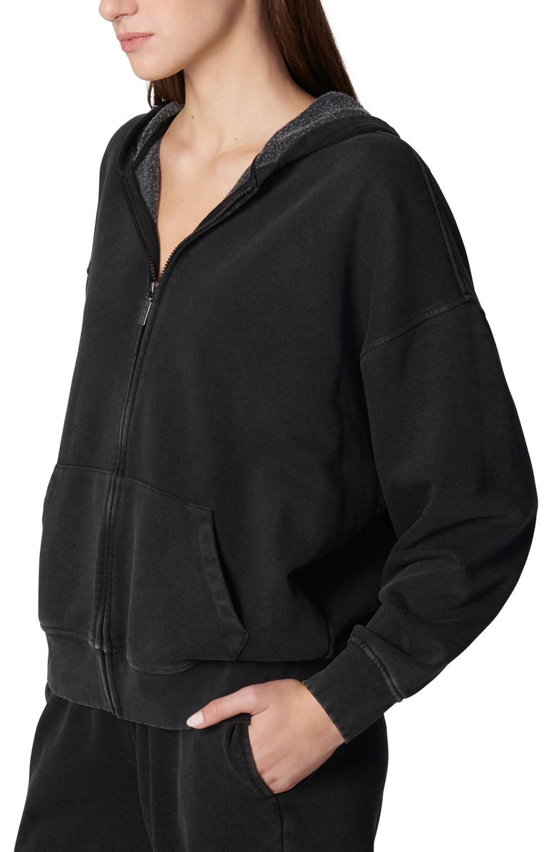 Florence by Mills Oversized Front Zip Hoodie, Alternate, color, Washed Black