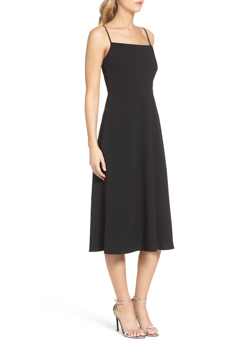 Midi Dress, Alternate, color, BLACK