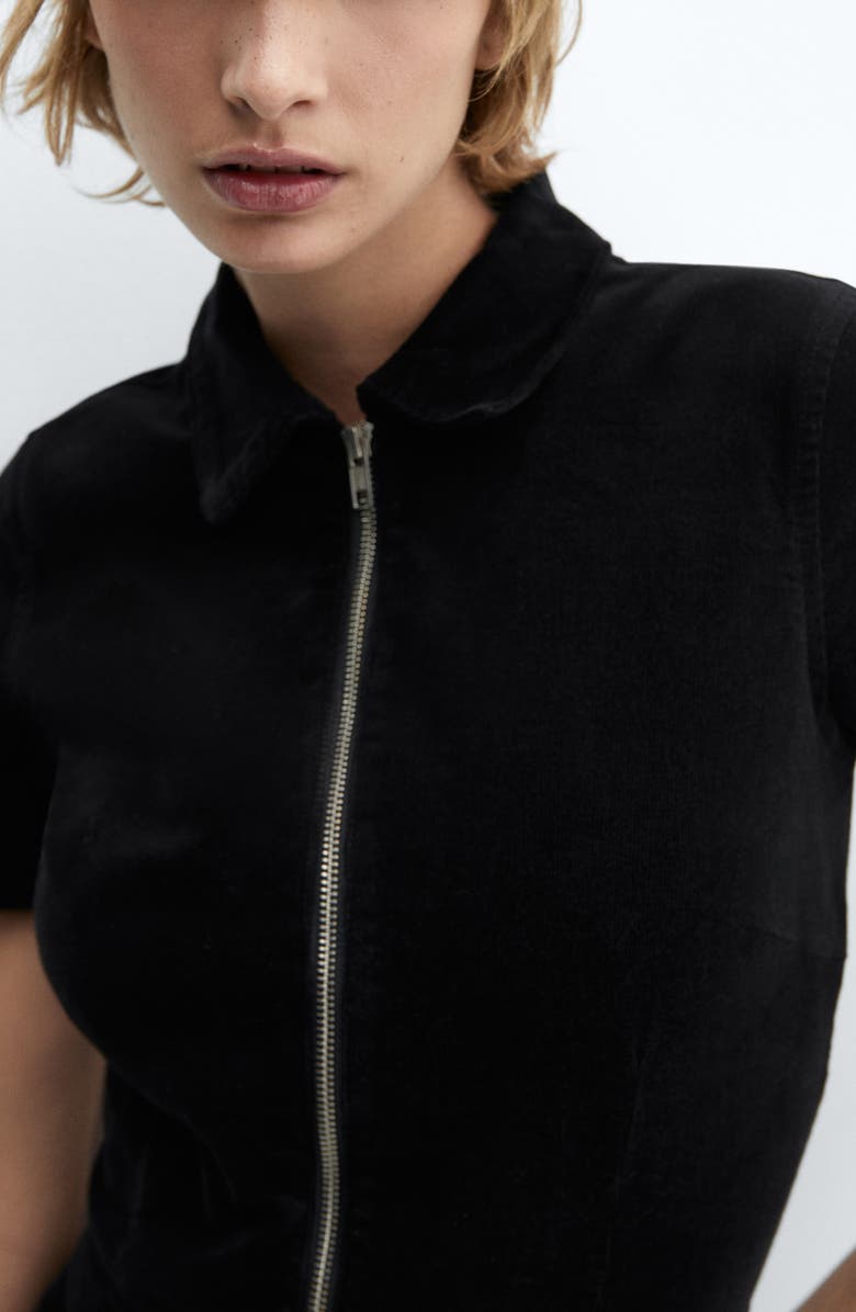 MANGO Stretch Corduroy Zip Jumpsuit, Alternate, color, 