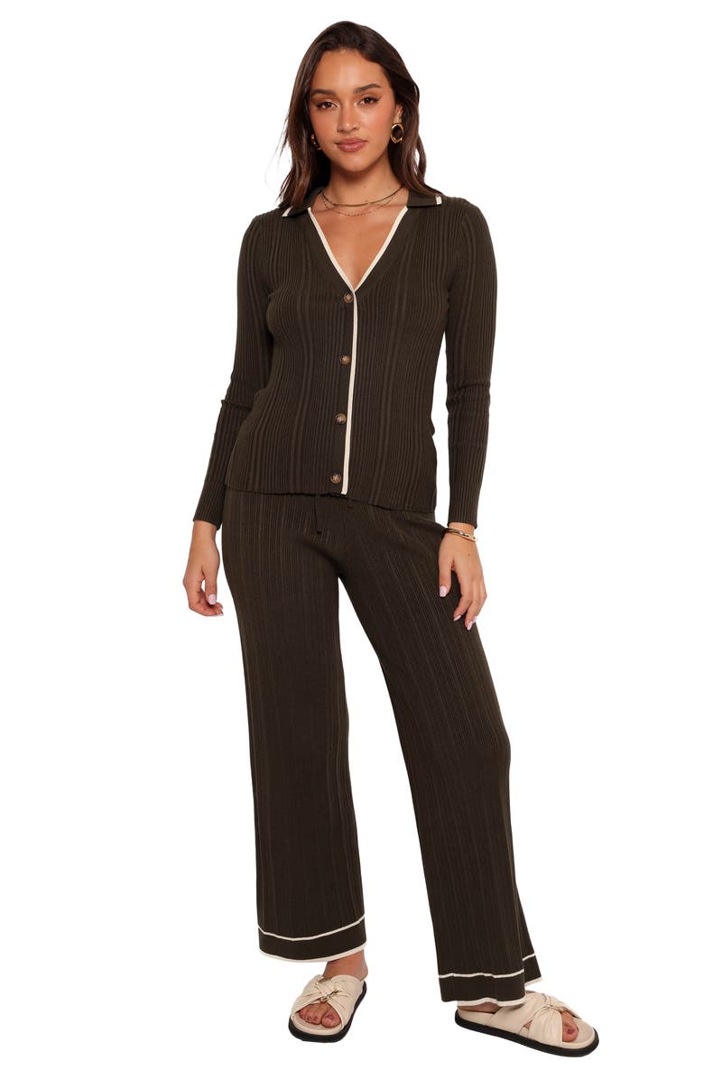 Petal & Pup Alondra Wide Leg Rib Pants, Alternate, color, Olive