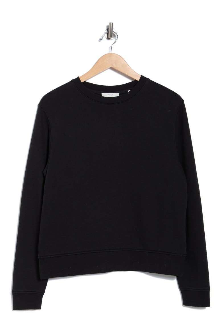 Crewneck Cotton Sweatshirt, Alternate, color, BLACK