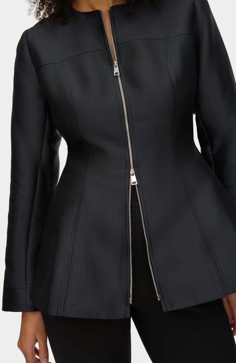 ALIGNE Dara Collarless Jacket, Alternate, color, Black