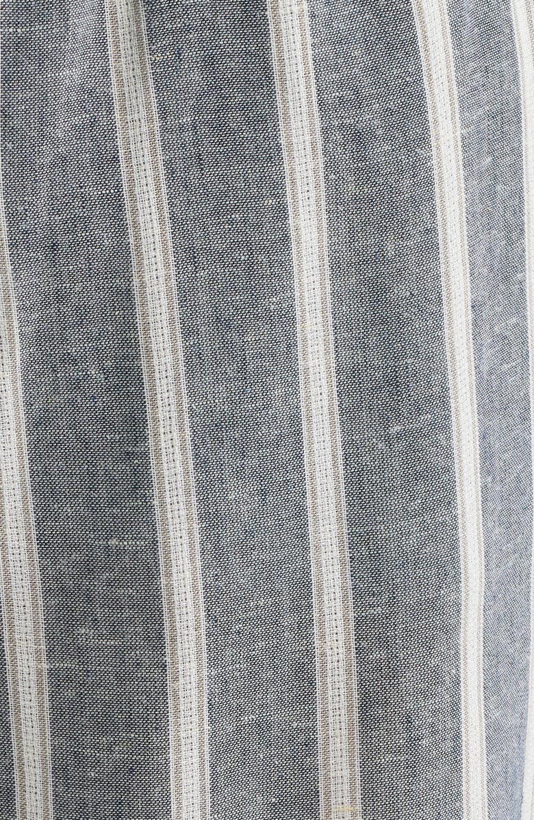 Majestic International Textured Retreat Woven Cotton Drawstring Pajama Shorts, Alternate, color, Navy/ Beige