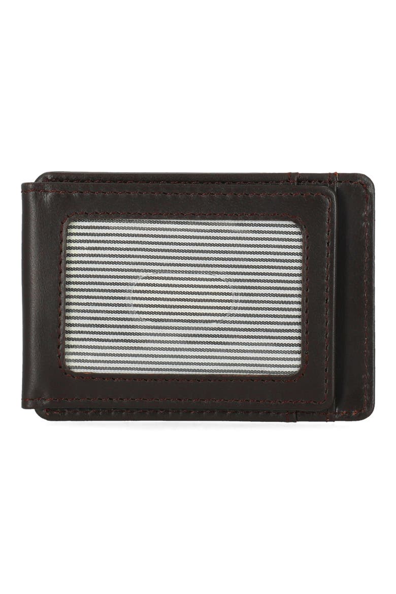 Magnetic Leather Card Case, Alternate, color, BROWN