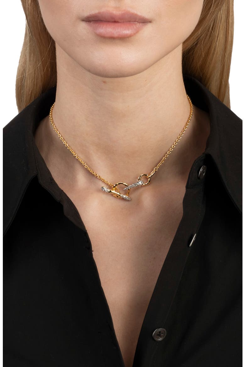 Solanales Crystal Pavé Toggle Necklace, Alternate, color, CRYSTALS
