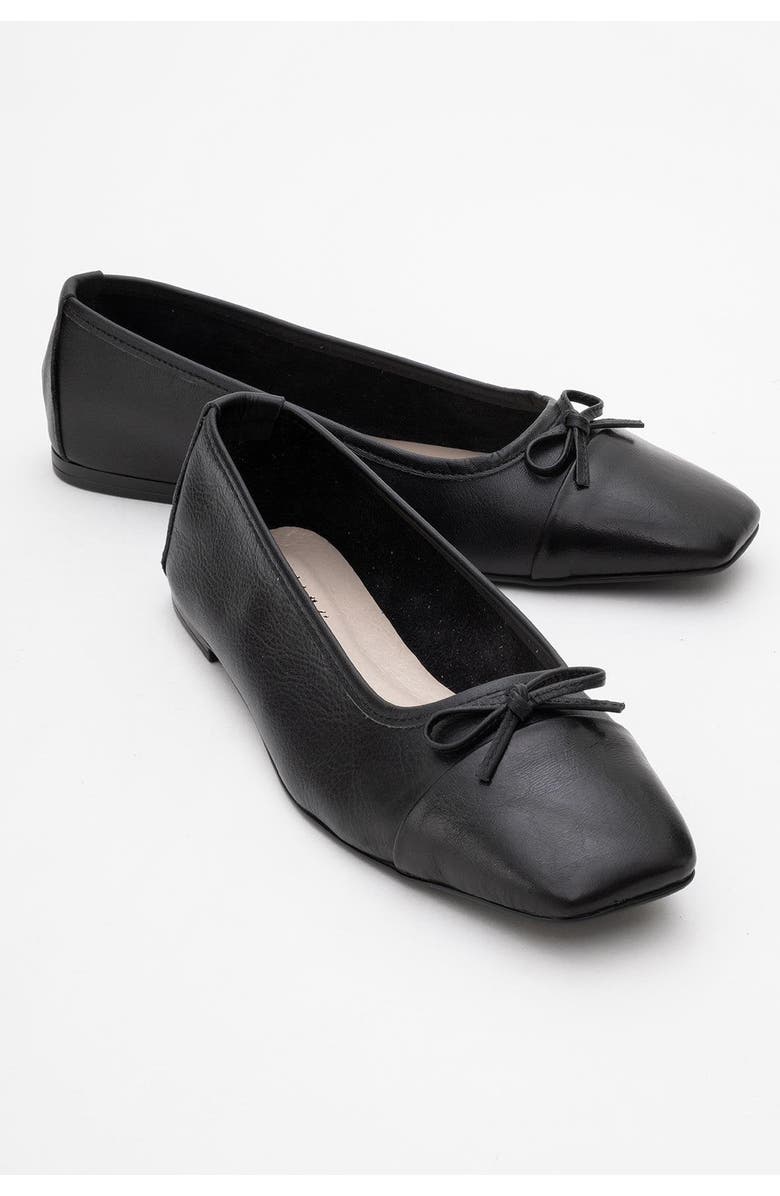 Forever & Always Shoes Rony Leather Ballet Flat, Main, color, Black