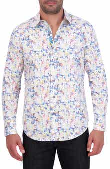 Robert Graham Box Print Cotton Button-Up Shirt