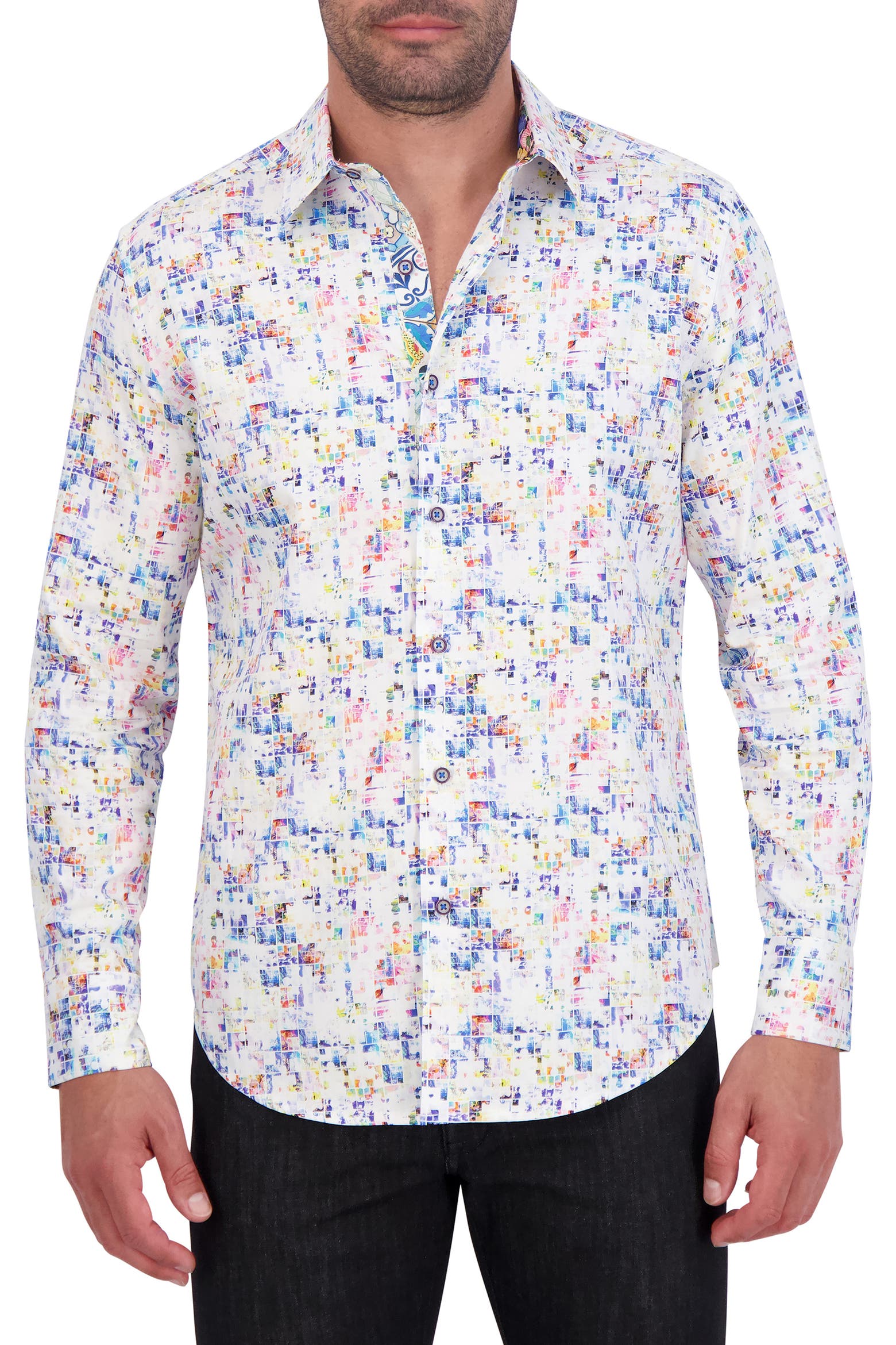 Box Print Cotton Button-Up Shirt (Men) | Nordstromrack