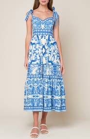 FLYING TOMATO Sweetheart Neck Bow Tie Strap Maxi Dress