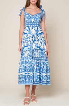 FLYING TOMATO Sweetheart Neck Bow Tie Strap Maxi Dress