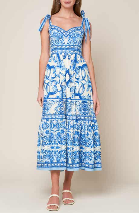 FLYING TOMATO Sweetheart Neck Bow Tie Strap Maxi Dress