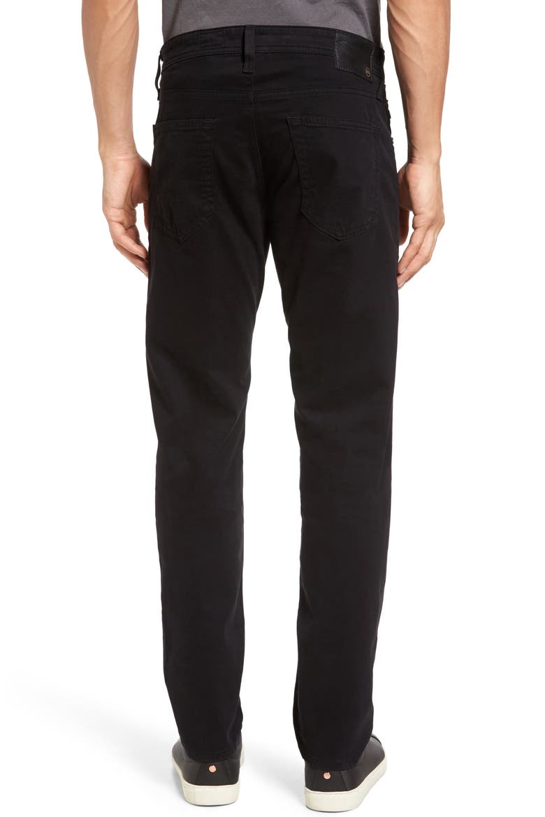 Tellis Sueded Stretch Sateen Slim Leg Pants (Nordstrom Exclusive), Alternate, color, SUPER BLACK