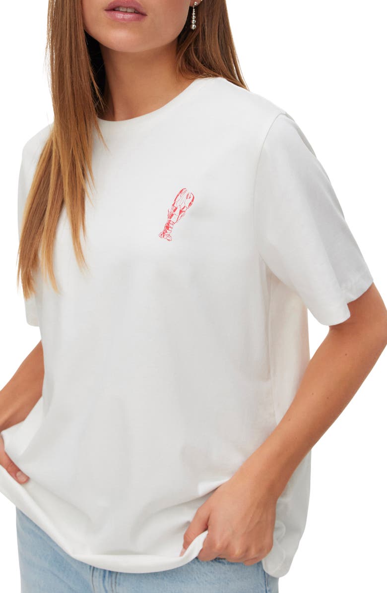 VERO MODA Ciara Caty Short Sleeve T-Shirt, Main, color, Snow White American Lobster