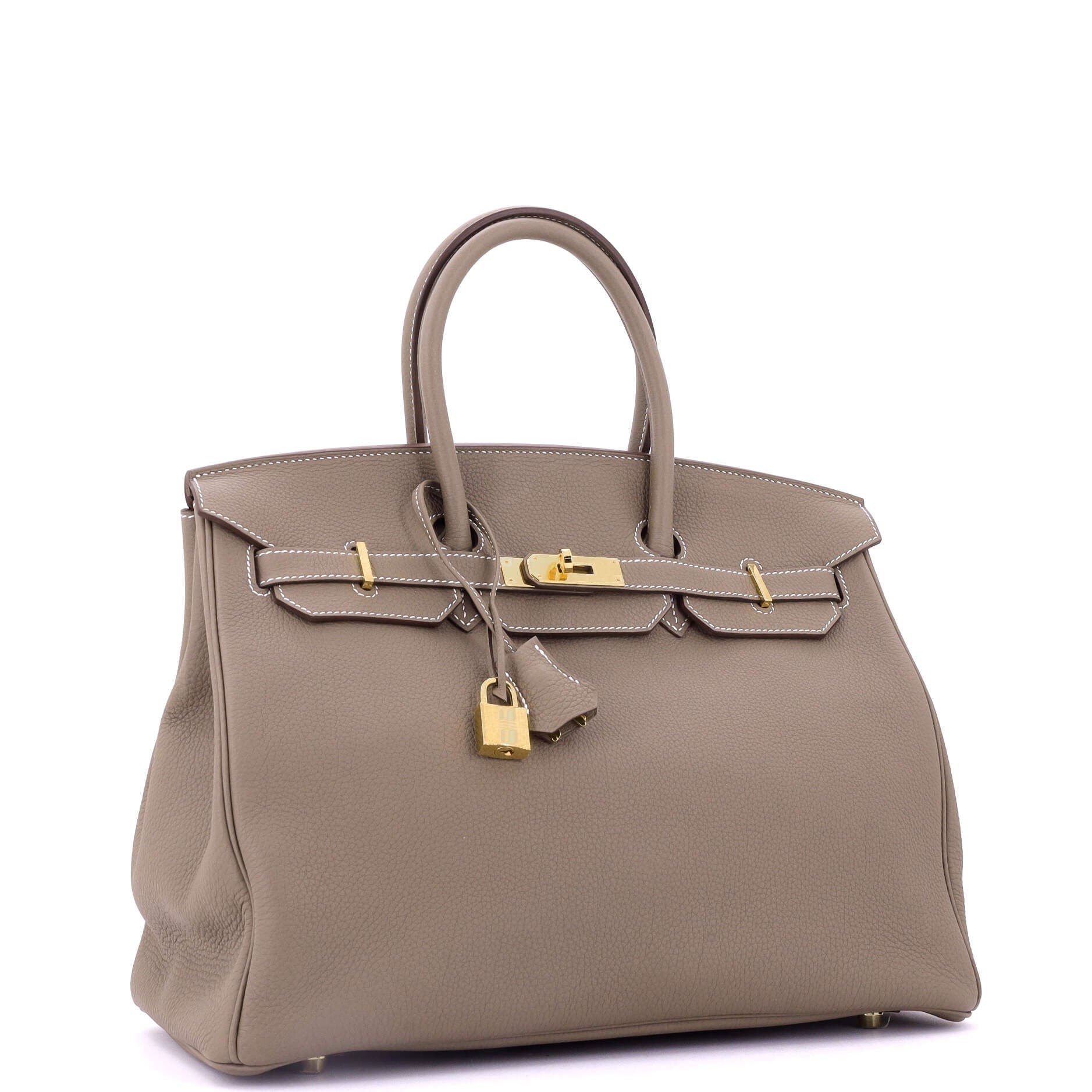 Pre-Owned Hermes Birkin Handbag Grey Togo with Gold Hardware 35, Alternate, color, 