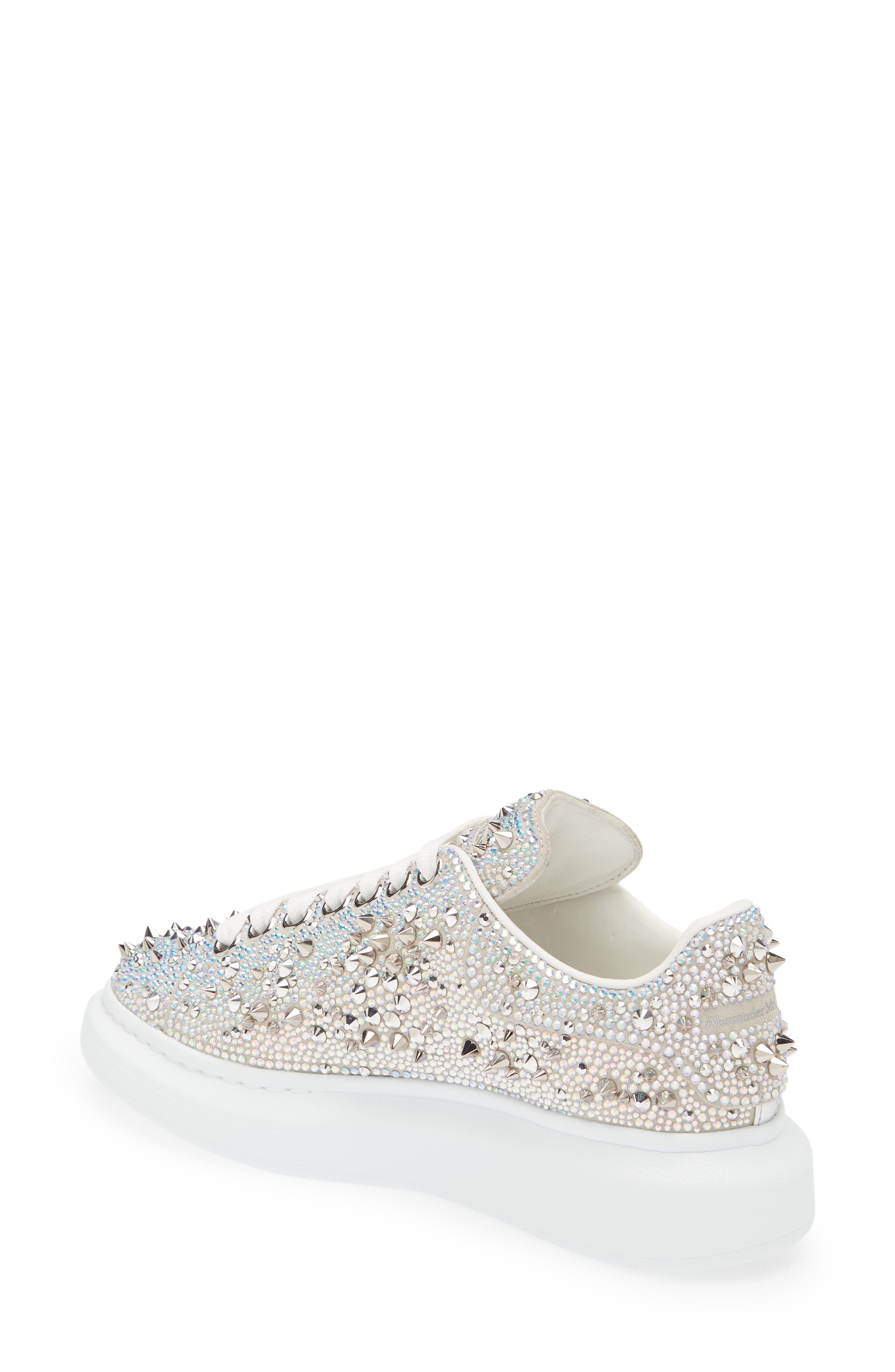 McQueen Oversized Crystal & Stud Embellished Platform Sneaker, Alternate, color, 