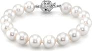 The Pearl Source 10.5-11.5mm White Freshwater Pearl Bracelet - Premier AAAA Quality