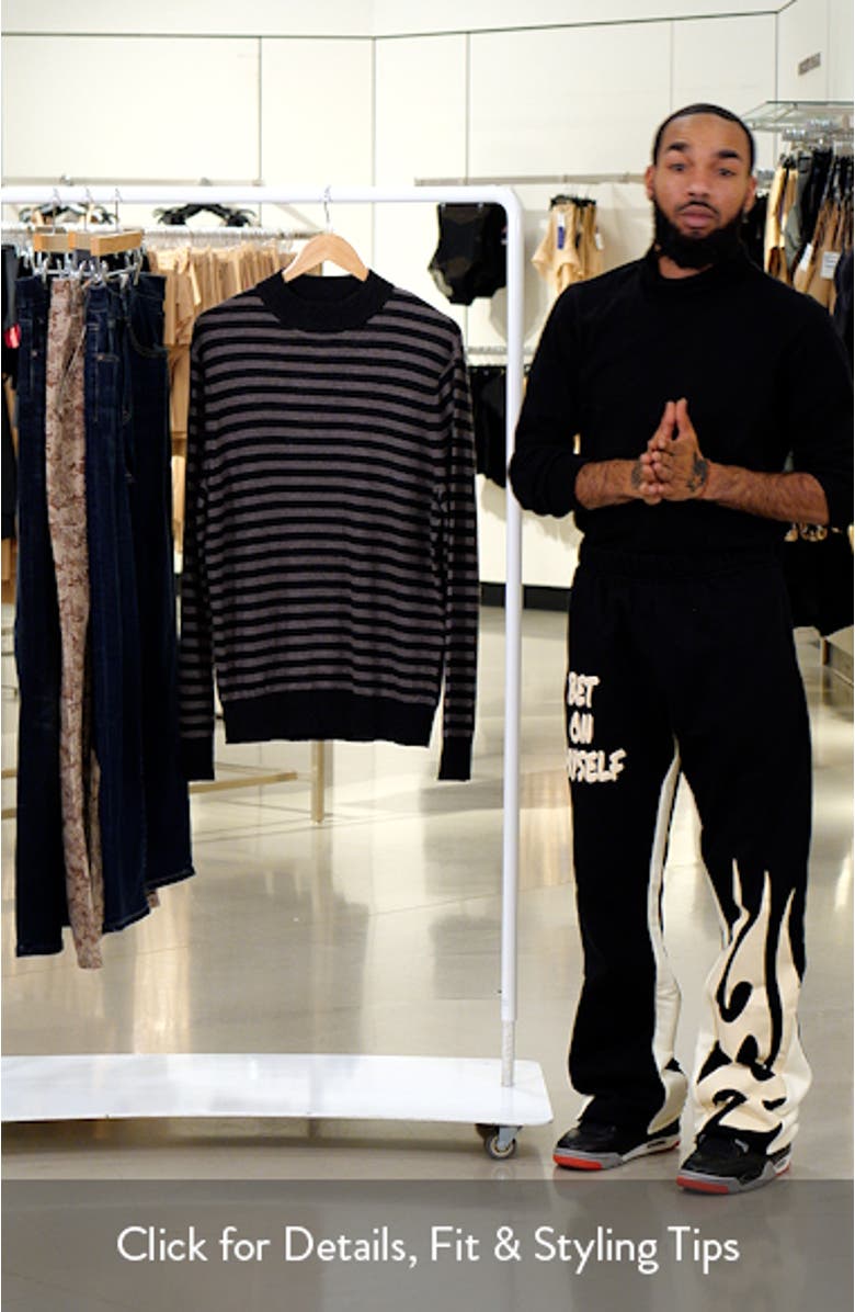 Andi Stripe Wool Blend Mock Neck Sweater, sales video thumbnail