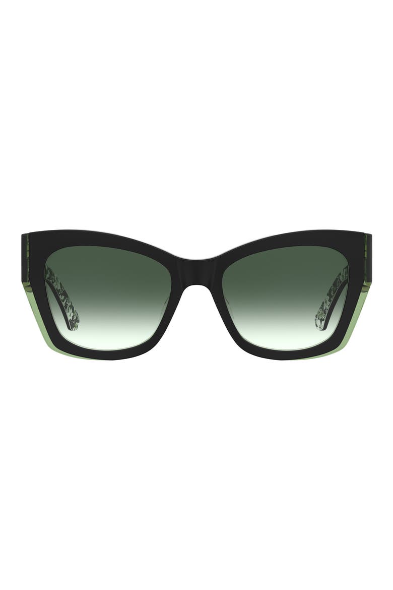 jayda 53mm gradient cat eye sunglasses, Main, color, GREEN/ GREEN SHADED