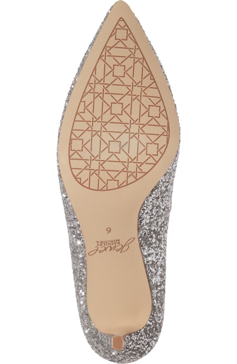 Jewel Badgley Mischka Lyla Glitter Pointy Toe Pump, Alternate, color,
