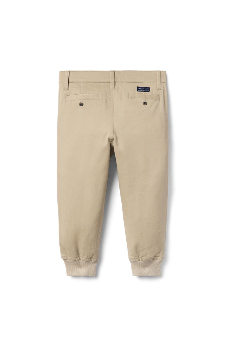 Janie and Jack The Button Twill Jogger, Alternate, color, Beige