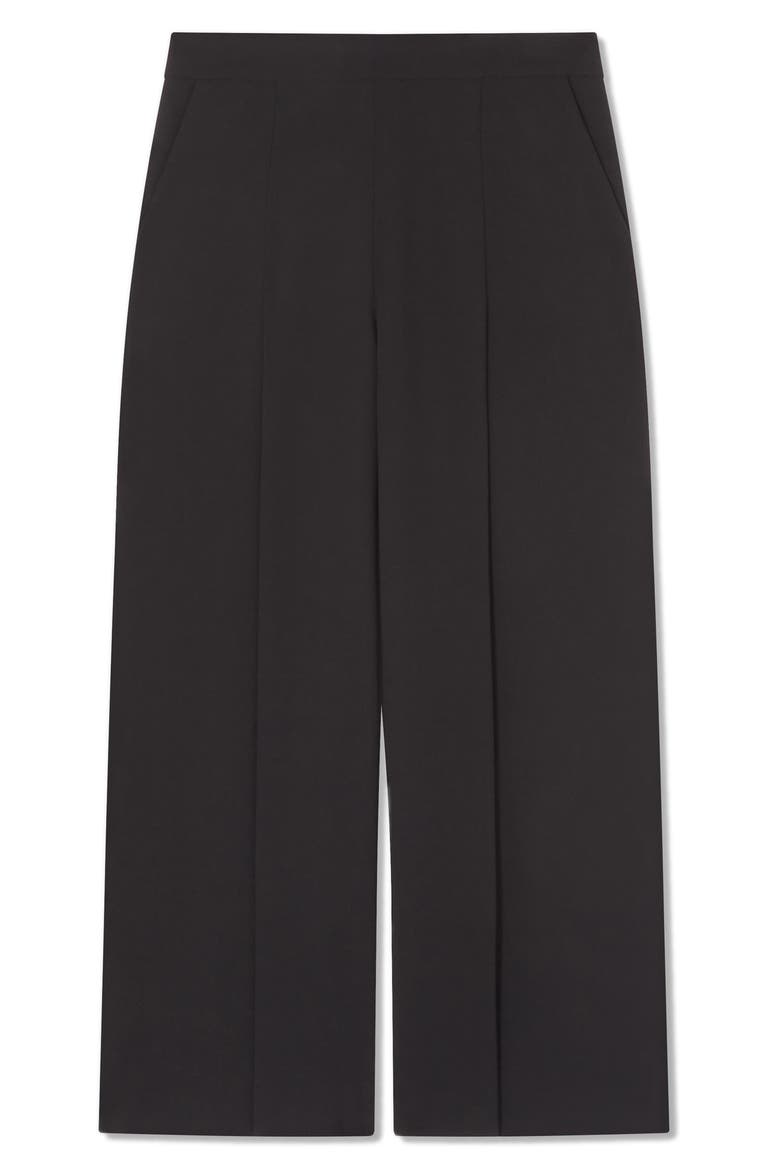 Eva Pleated Crop Wide Leg Pants, Alternate, color, BLACK