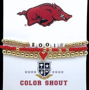 Color Shout Arkansas Love My College Bracelet Stack
