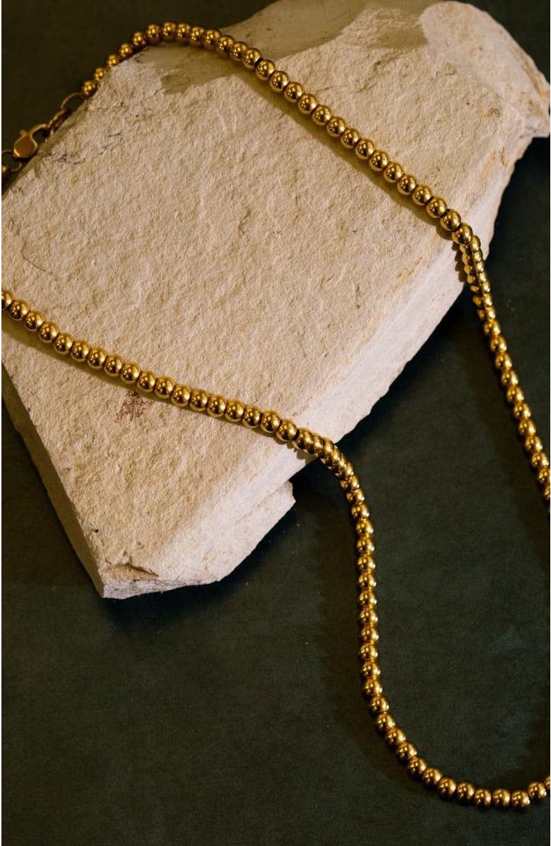 Mantra Inspiration Bead Necklace, Alternate, color, Yellow Gold