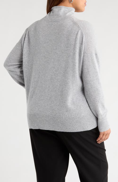 Nordstrom Oversize Cashmere Turtleneck Sweater In Silver