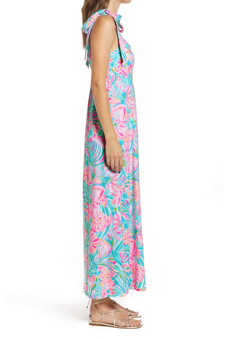 lilly pulitzer margot maxi dress NWT Lilly Pulitzer Women's Margot Maxi Dress Blue Peri Viva Print Sz Medium