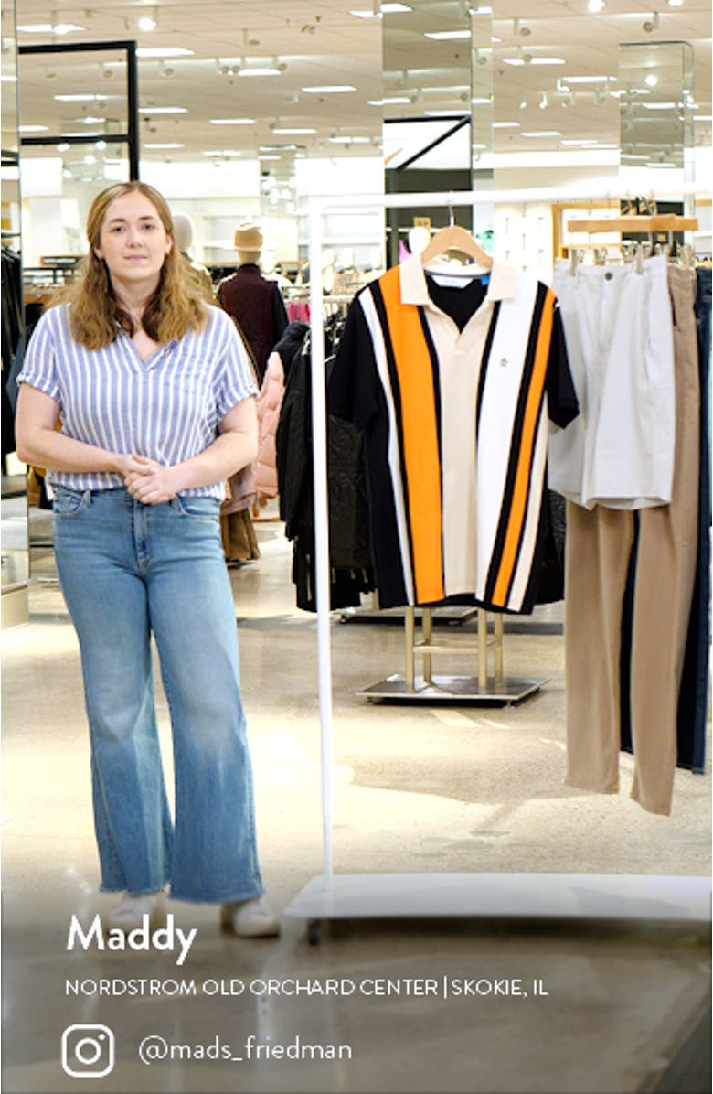 Slim Fit Vertical Stripe Cotton Interlock Polo, sales video thumbnail