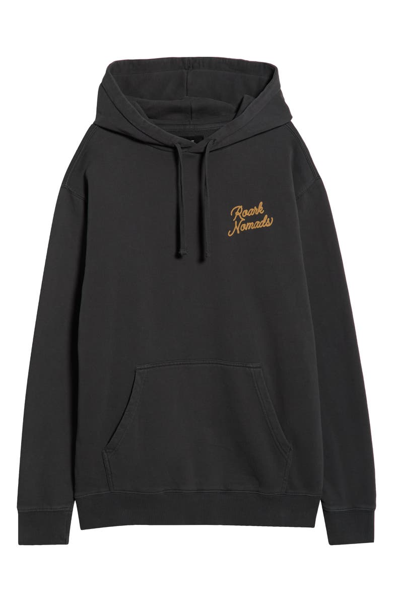 Roark Nomads Badge Cotton Fleece Hoodie, Main, color, Onyx